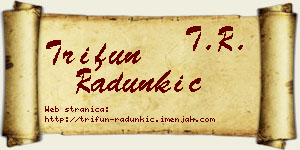 Trifun Radunkić vizit kartica